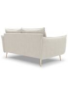 Canapé velours Elio beige clair - 158x100x97 cm