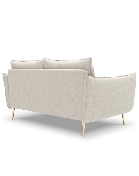Canapé velours Elio beige clair - 158x100x97 cm