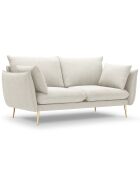 Canapé velours Elio beige clair - 158x100x97 cm