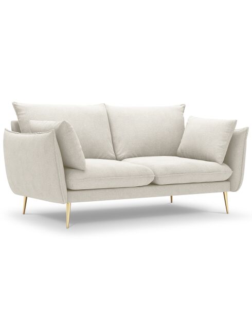 Canapé velours Elio beige clair - 158x100x97 cm