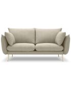 Canapé velours Elio beige - 158x100x97 cm