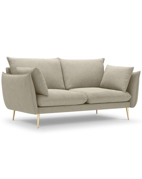 Canapé velours Elio beige - 158x100x97 cm
