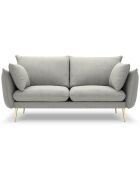 Canapé velours Elio gris clair - 158x100x97 cm