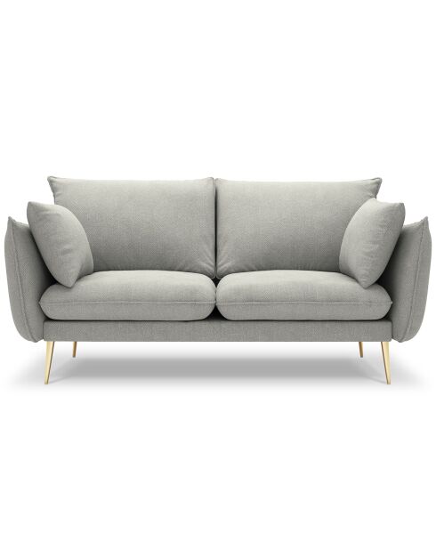 Canapé velours Elio gris clair - 158x100x97 cm