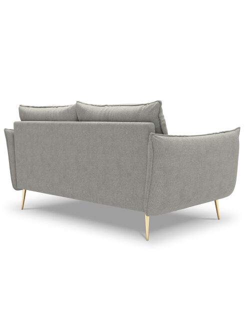 Canapé velours Elio gris clair - 158x100x97 cm