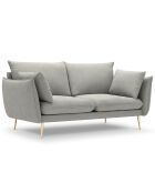 Canapé velours Elio gris clair - 158x100x97 cm