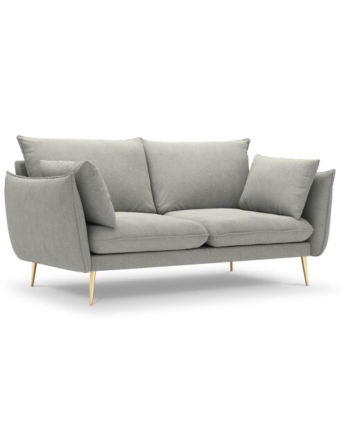 Canapé velours Elio gris clair - 158x100x97 cm