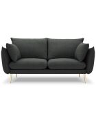 Canapé velours Elio gris foncé - 158x100x97 cm