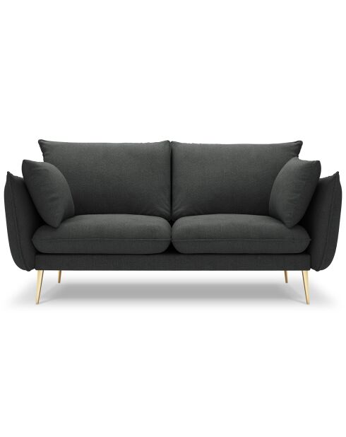 Canapé velours Elio gris foncé - 158x100x97 cm