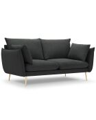 Canapé velours Elio gris foncé - 158x100x97 cm