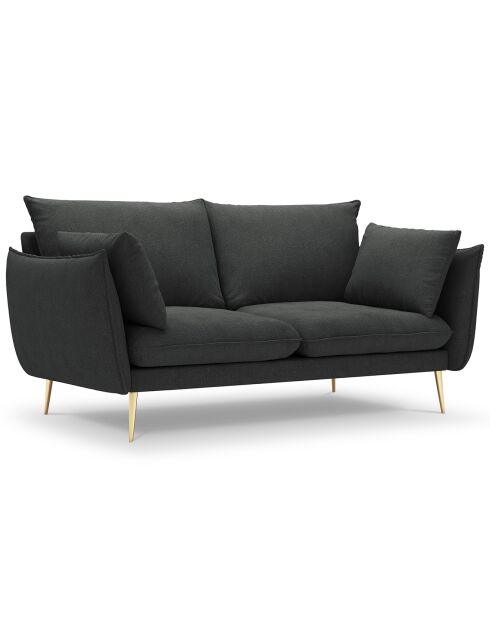 Canapé velours Elio gris foncé - 158x100x97 cm