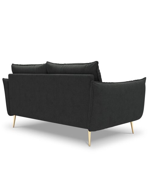 Canapé velours Elio gris foncé - 158x100x97 cm