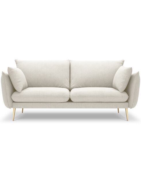 Canapé velours Elio beige clair - 198x100x97 cm