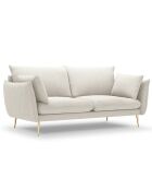 Canapé velours Elio beige clair - 198x100x97 cm