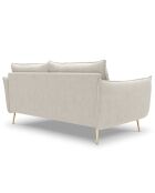 Canapé velours Elio beige clair - 198x100x97 cm