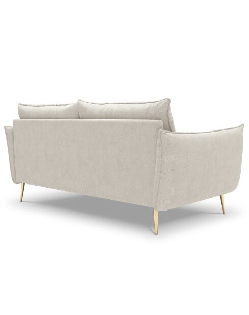 Canapé velours Elio beige clair - 198x100x97 cm