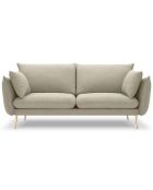 Canapé velours Elio beige - 198x100x97 cm