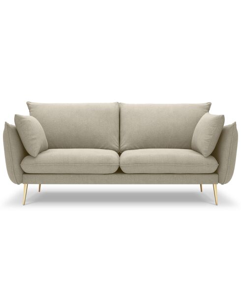 Canapé velours Elio beige - 198x100x97 cm