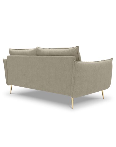 Canapé velours Elio beige - 198x100x97 cm