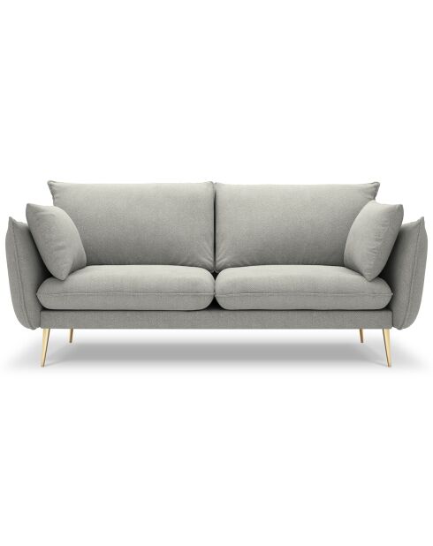 Canapé velours Elio gris clair - 198x100x97 cm