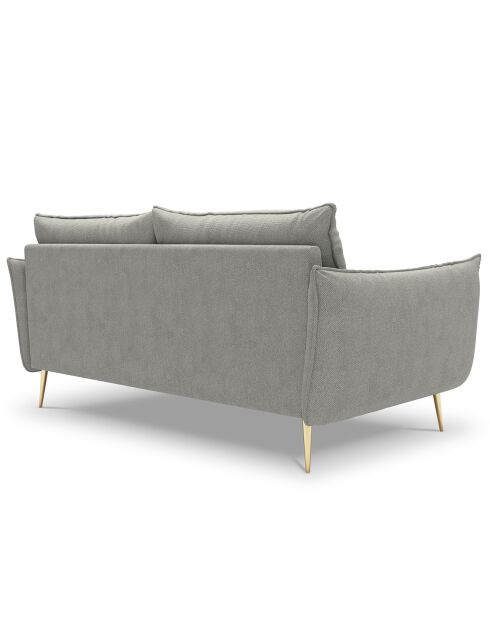 Canapé velours Elio gris clair - 198x100x97 cm