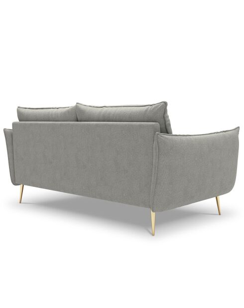 Canapé velours Elio gris clair - 198x100x97 cm