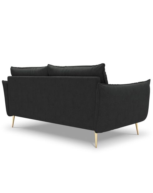 Canapé velours Elio gris foncé - 198x100x97 cm