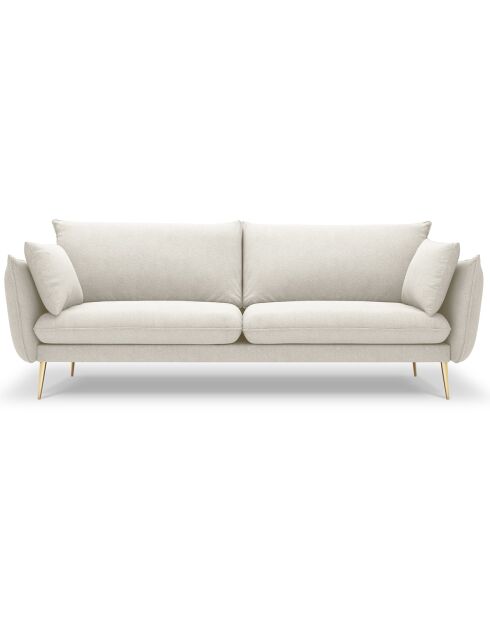 Canapé velours Elio beige clair - 228x100x97 cm