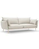 Canapé velours Elio beige clair - 228x100x97 cm