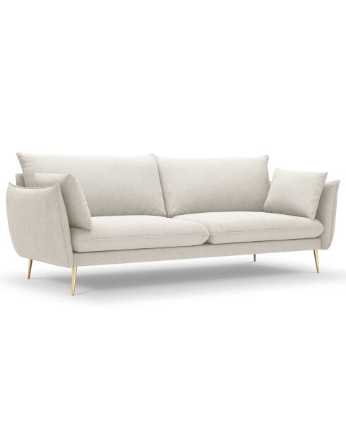 Canapé velours Elio beige clair - 228x100x97 cm