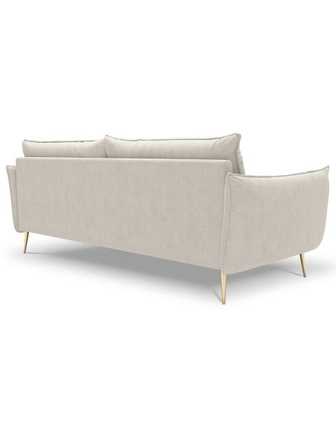 Canapé velours Elio beige clair - 228x100x97 cm