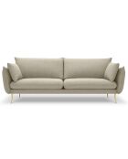 Canapé velours Elio beige - 228x100x97 cm