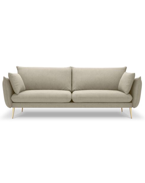 Canapé velours Elio beige - 228x100x97 cm