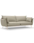 Canapé velours Elio beige - 228x100x97 cm