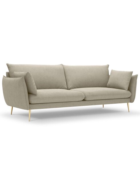 Canapé velours Elio beige - 228x100x97 cm