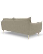 Canapé velours Elio beige - 228x100x97 cm