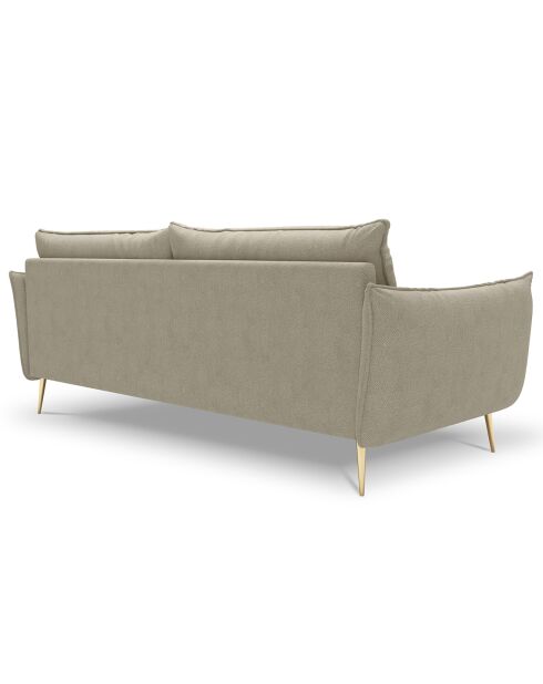 Canapé velours Elio beige - 228x100x97 cm