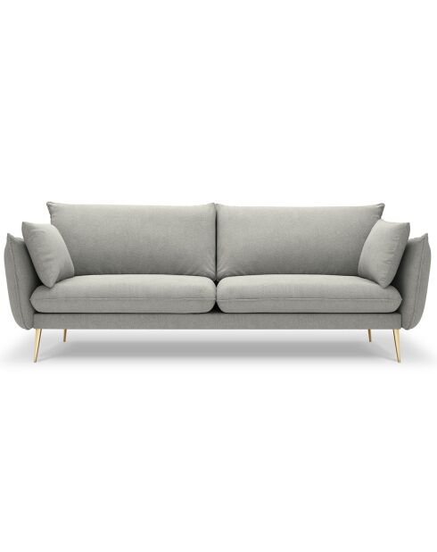 Canapé velours Elio gris clair - 228x100x97 cm