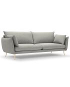 Canapé velours Elio gris clair - 228x100x97 cm