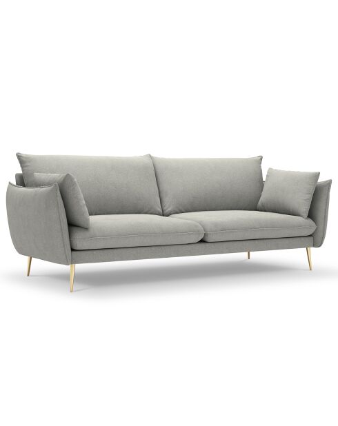 Canapé velours Elio gris clair - 228x100x97 cm