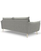 Canapé velours Elio gris clair - 228x100x97 cm