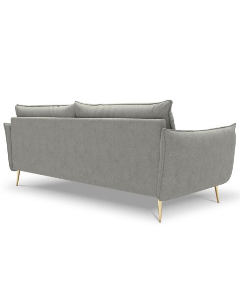 Canapé velours Elio gris clair - 228x100x97 cm