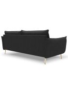 Canapé velours Elio gris foncé - 228x100x97 cm
