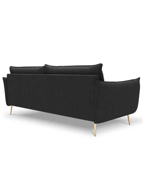 Canapé velours Elio gris foncé - 228x100x97 cm