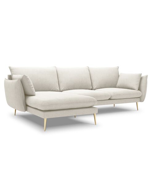 Canapé d'angle gauche elio beige clair - 251x170x97 cm