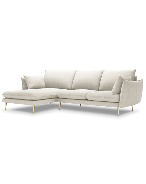 Canapé d'angle gauche elio beige clair - 251x170x97 cm