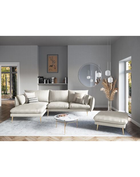 Canapé d'angle gauche elio beige clair - 251x170x97 cm