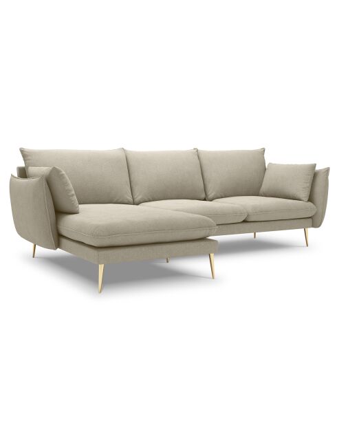 Canapé d'angle gauche elio beige - 251x170x97 cm