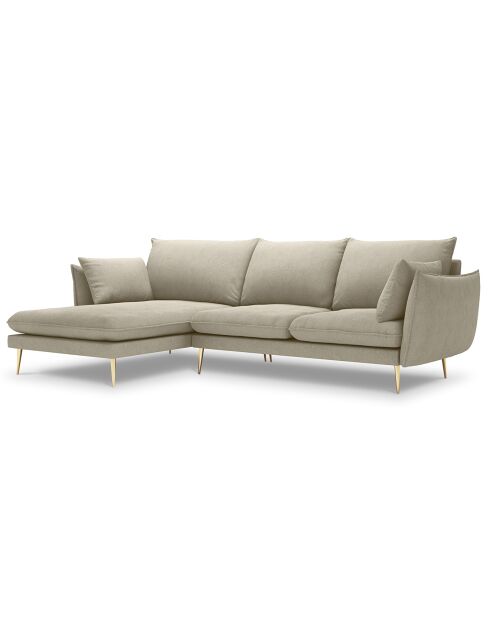 Canapé d'angle gauche elio beige - 251x170x97 cm