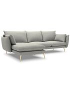 Canapé d'angle gauche elio gris clair - 251x170x97 cm